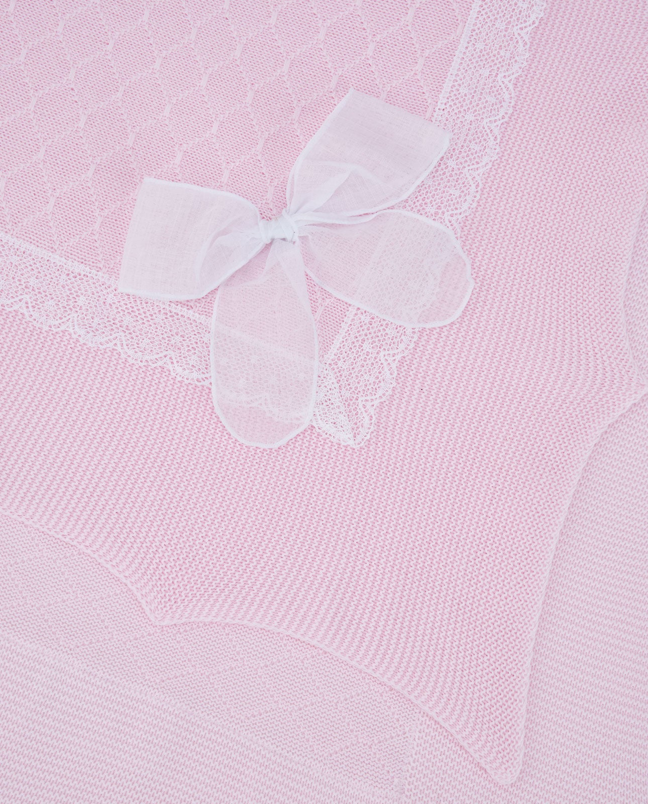 Pink Knit Bow Blanket